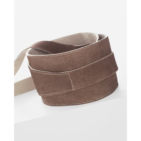 Chico's Reversible Kings Obi Belt Sand NWT Suede Leather‎ Cream Waist Tie Belt - Picture 2 of 7